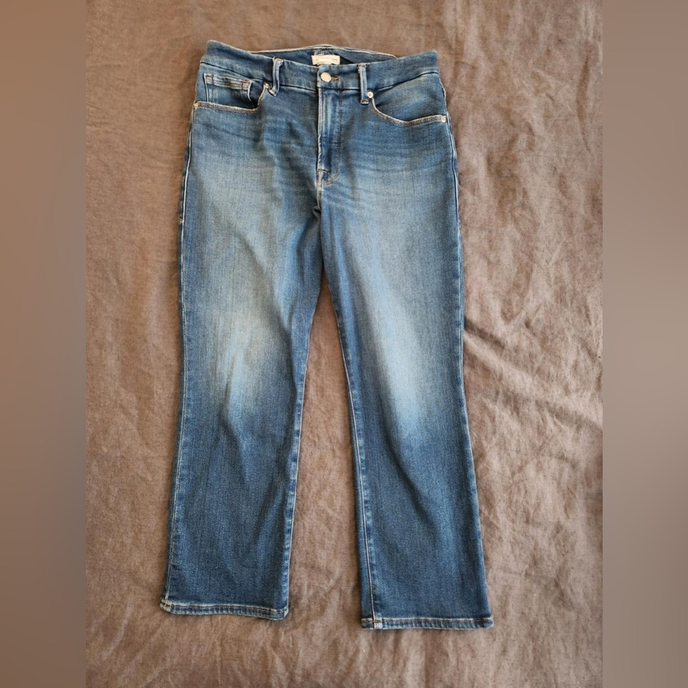 Good American Classic Blue Cropped Jeans